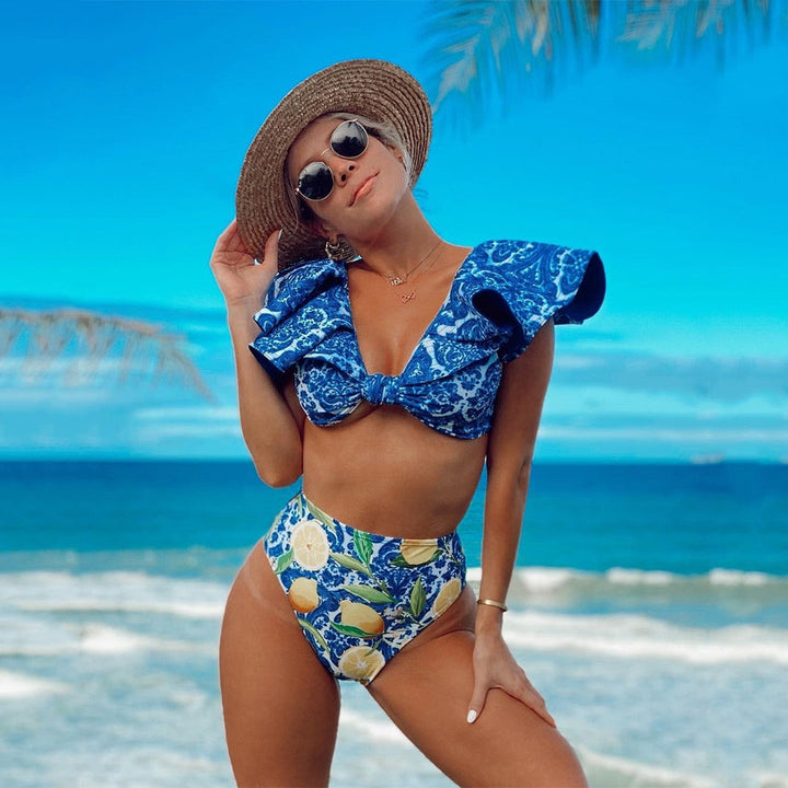 Levoire | Push-Up Soutien-Gorge Rembourré Volants Bandage Ensemble De Bikini