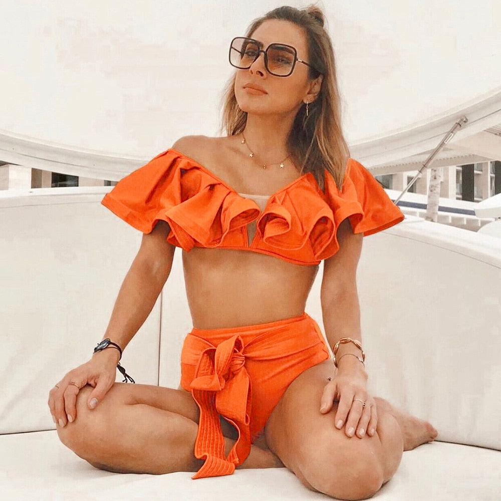 Levoire | Push-Up Soutien-Gorge Rembourré Volants Bandage Ensemble De Bikini