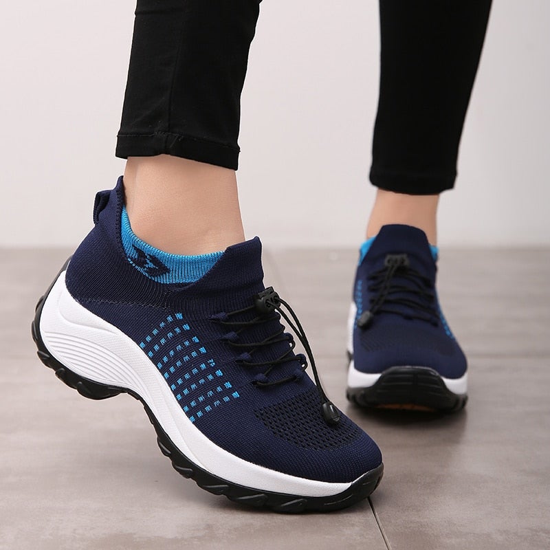 Levoire | Chaussures Confort : La Solution Ultime pour le Confort et le Soulagement de la Douleur Noir et Bleu Clair