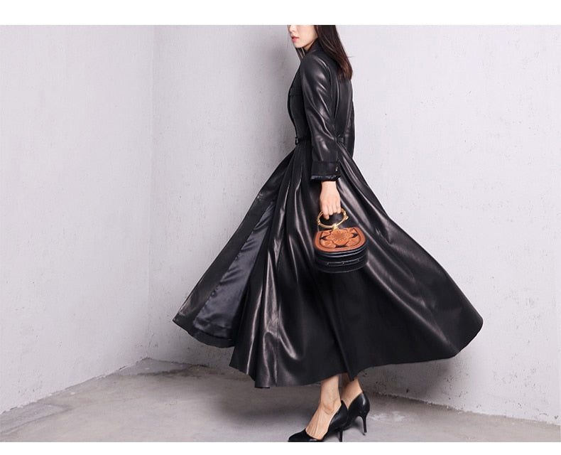 Levoire | Manteau Trench Maxi En Cuir