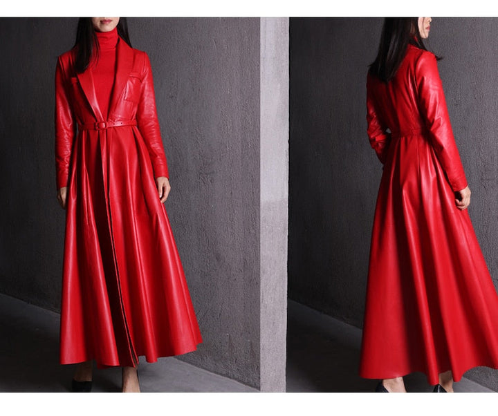 Levoire | Manteau Trench Maxi En Cuir