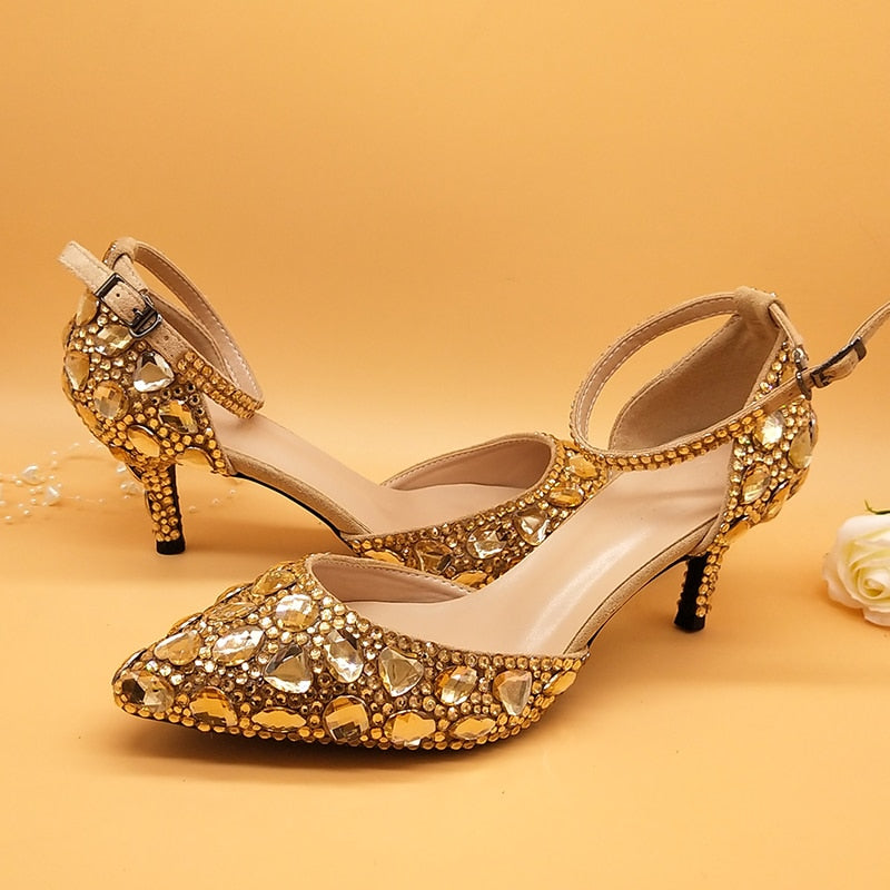 Levoire | Champagne Chaussures En Cristal Doré