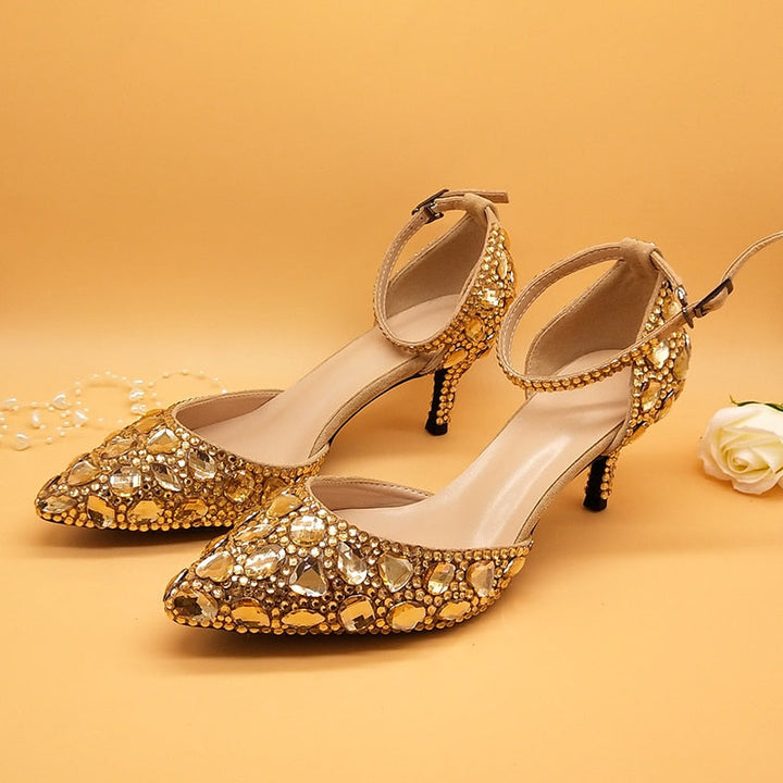 Levoire | Champagne Chaussures En Cristal Doré