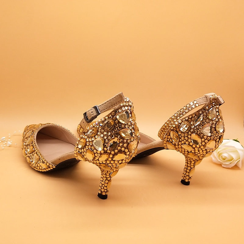 Levoire | Champagne Chaussures En Cristal Doré