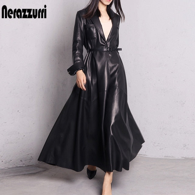 Levoire | Manteau Trench Maxi En Cuir