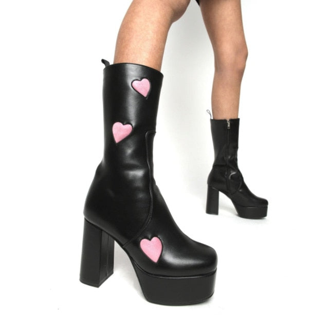 Levoire | Bottes Montantes noir rose