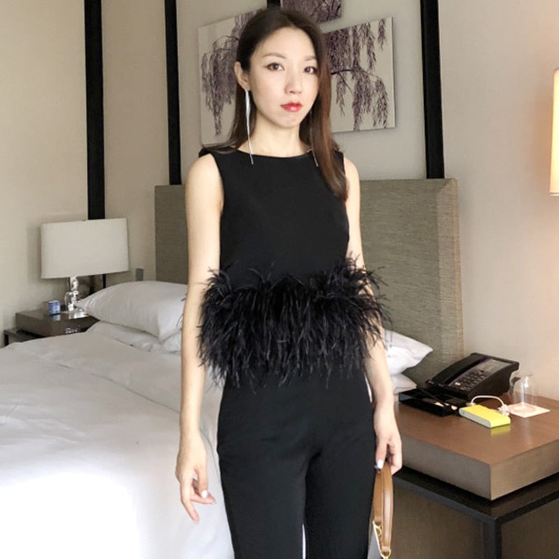 Levoire | Plumes En Patchwork Noires