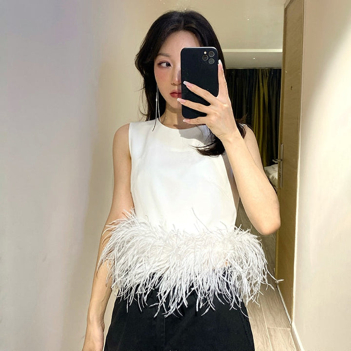 Levoire | Plumes En Patchwork Noires Pour Un Look Dramatique Et Tendance