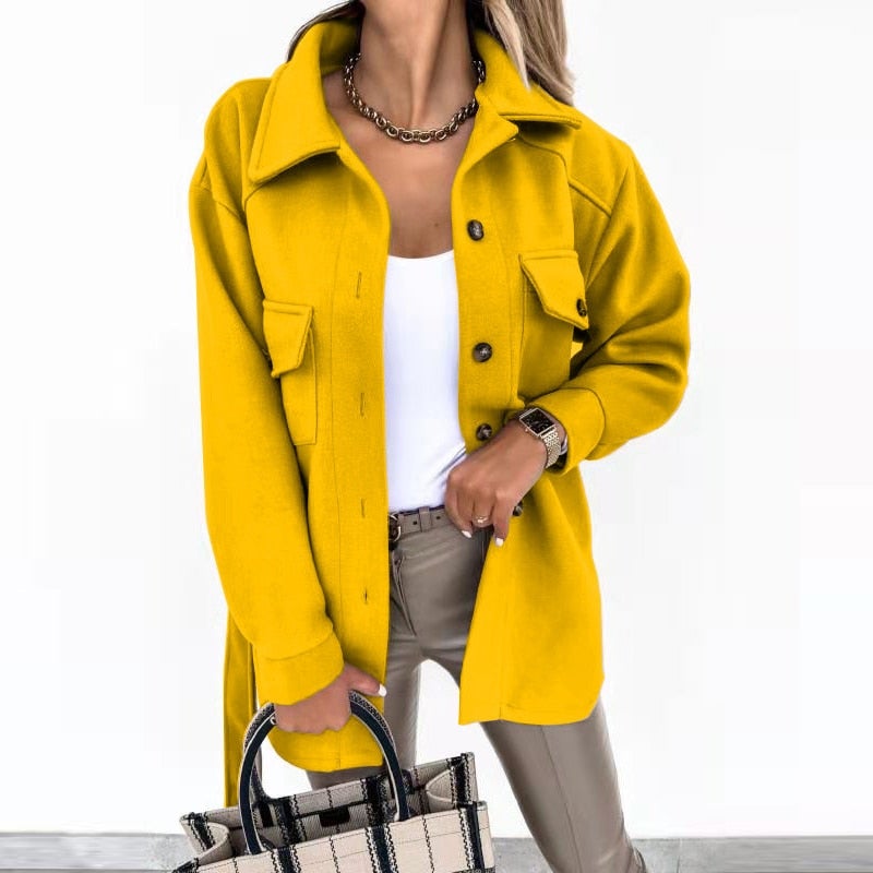 Levoire | Manteau De Chemise À La Mode Jaune