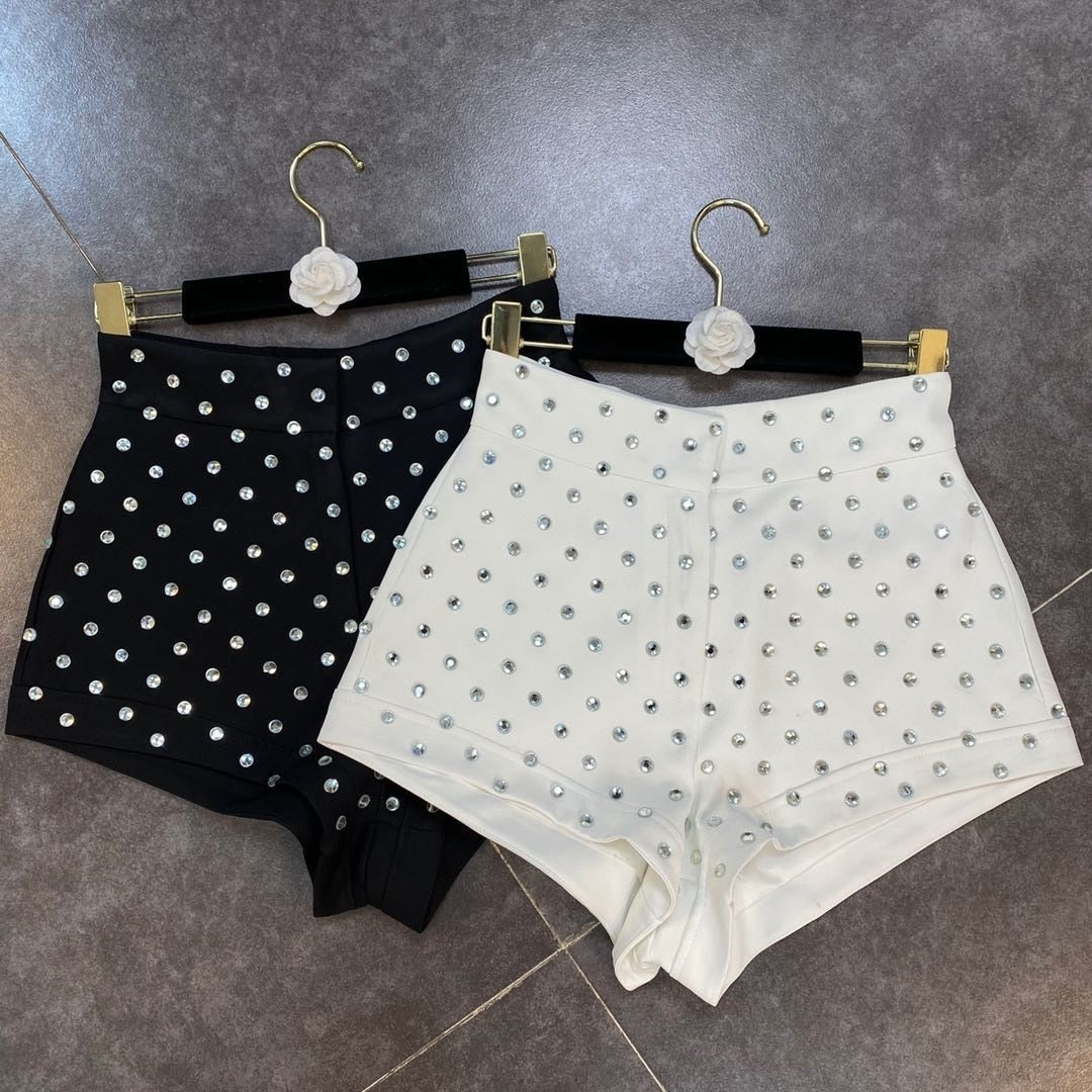 Levoire | Taille Haute Shorts En Diamants