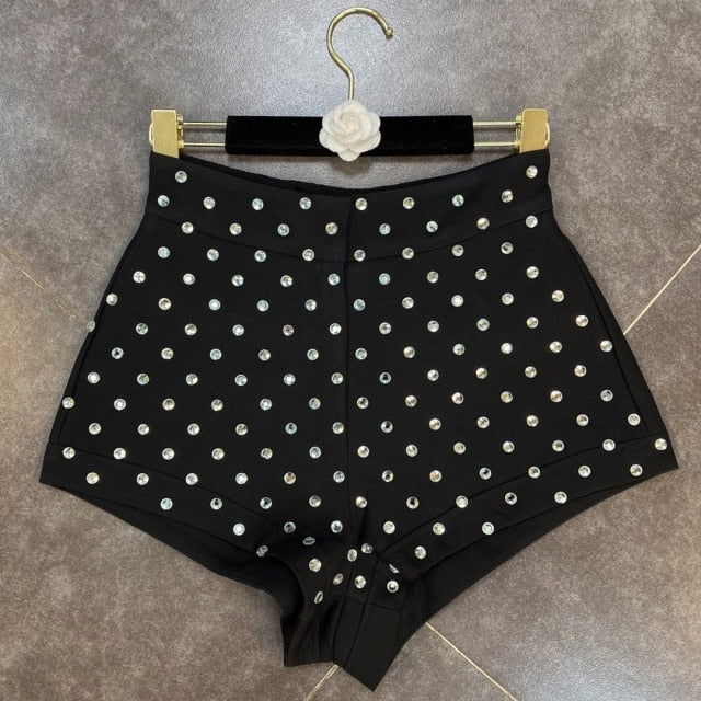 Levoire | Short En Diamants Taille Haute Noir