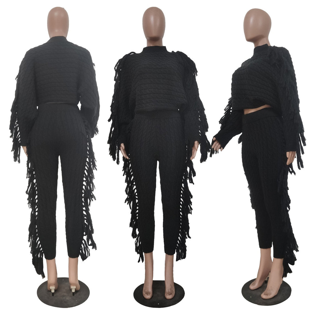Levoire | Pull En Tricot À Pompons Sexy Ensemble Deux Pièces