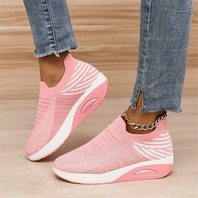 Levoire | Baskets Ergonomiques À Glissière En Maille Et Avec Coussin D'Air Pour Femmes Rosa