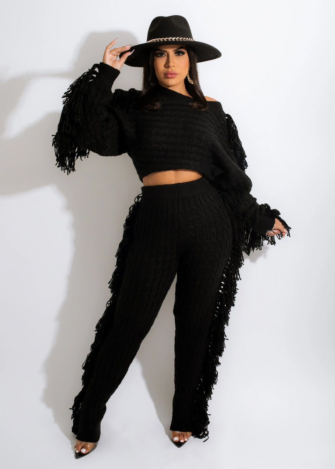 Levoire | Pull En Tricot À Pompons Sexy Ensemble Deux Pièces