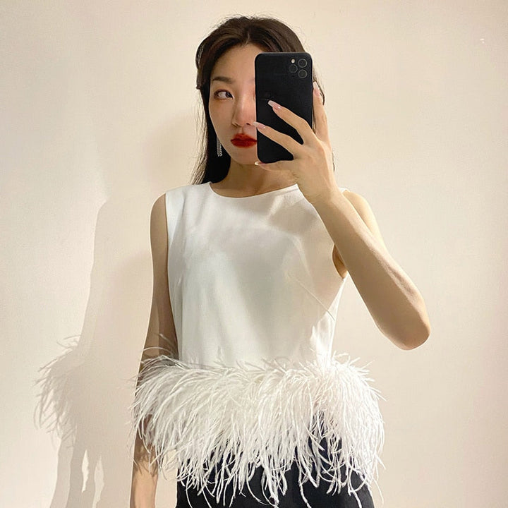 Levoire | Plumes En Patchwork Noires Pour Un Look Dramatique Et Tendance