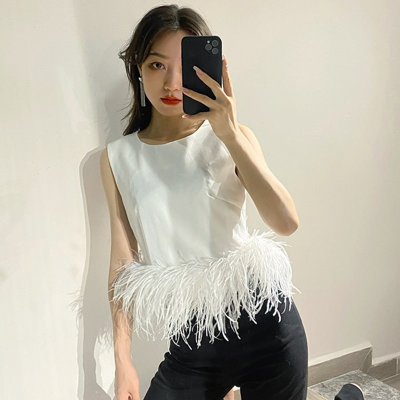 Levoire | Plumes En Patchwork Noires Pour Un Look Dramatique Et Tendance