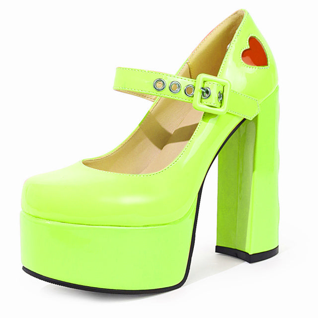 Levoire | Marry Janes Pompes Style vert 1