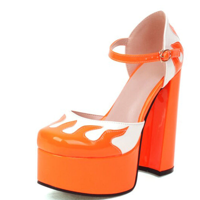 Levoire | Marry Janes Pompes orange Stil 4