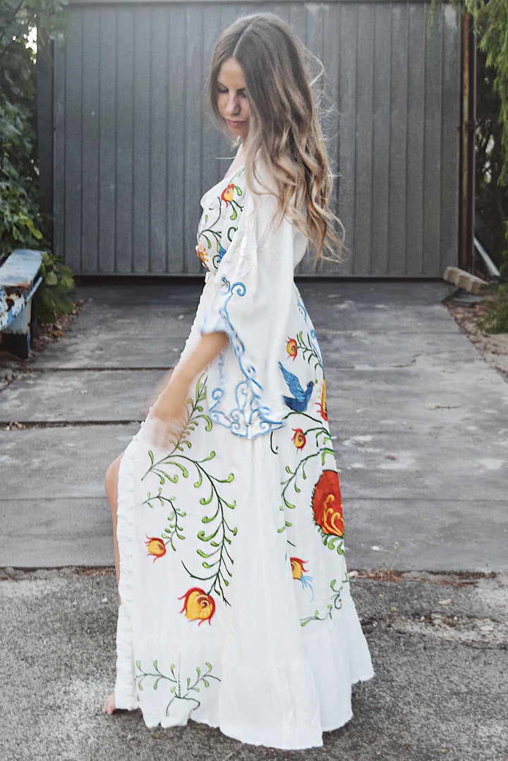 Levoire | Robe Maxi Décolleté Manche Chauve-Souris Décontractée