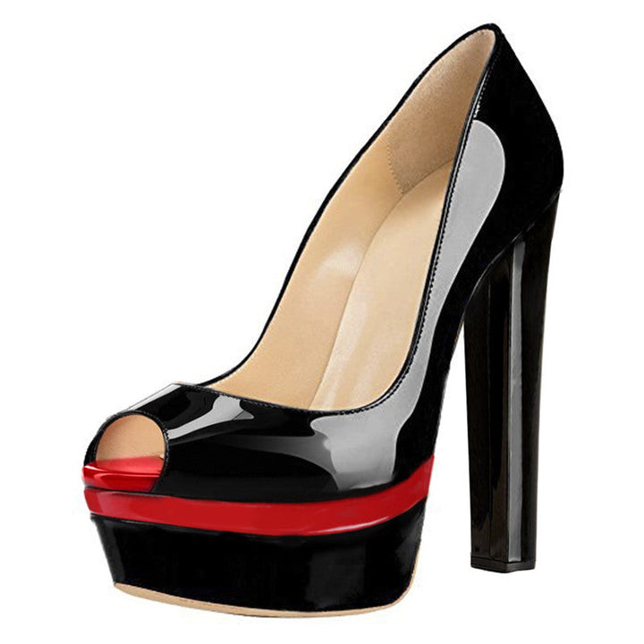 Levoire | Peep Toe Super Talon Haut Plateforme Slip On Pompes P8801A 5