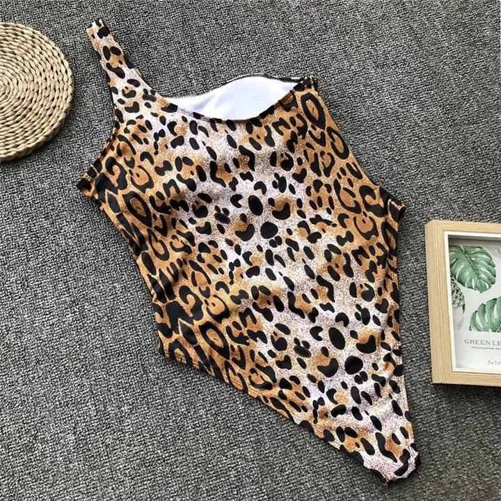 Levoire | Roter Léopard Monokini Maillot De Bain Bandage Sexy Bikini Pushup