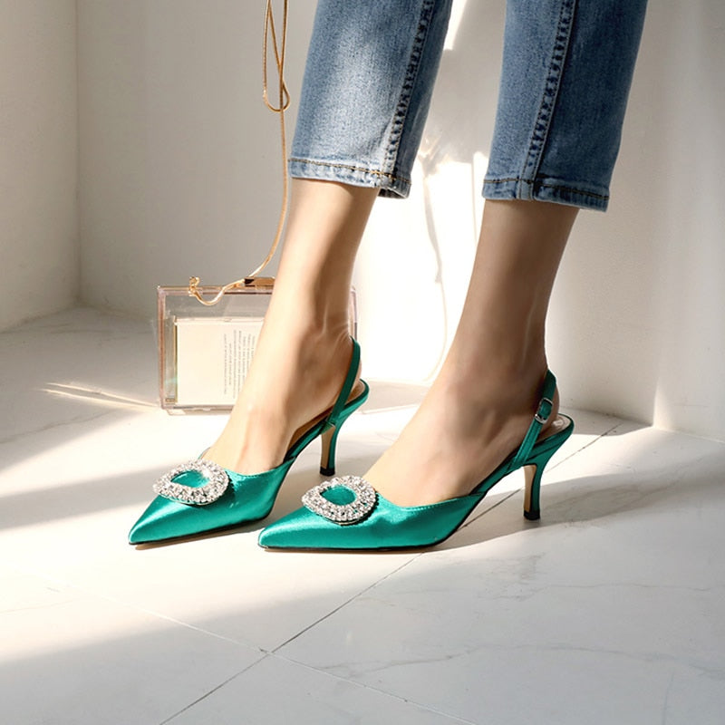 Levoire | Nouvel Stiletto Pointe Talon Haut Strass Boucle
