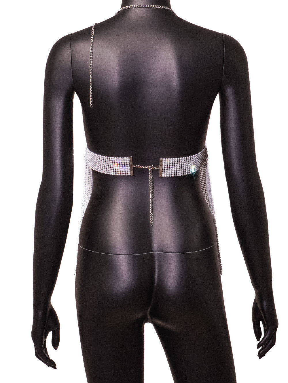 Levoire | robe à col chaîne court décolleté en V en strass