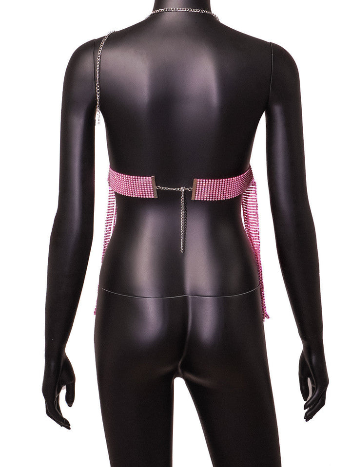 Levoire | robe à col chaîne court décolleté en V en strass