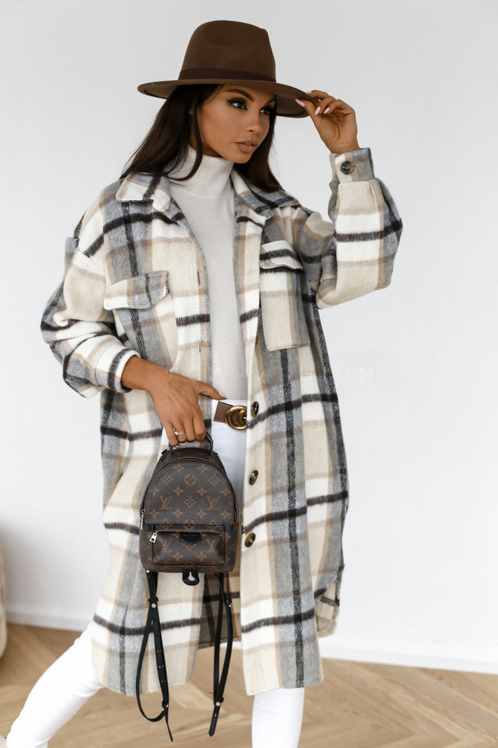 Levoire | motif hivernal à manches longues à boutons GRIS