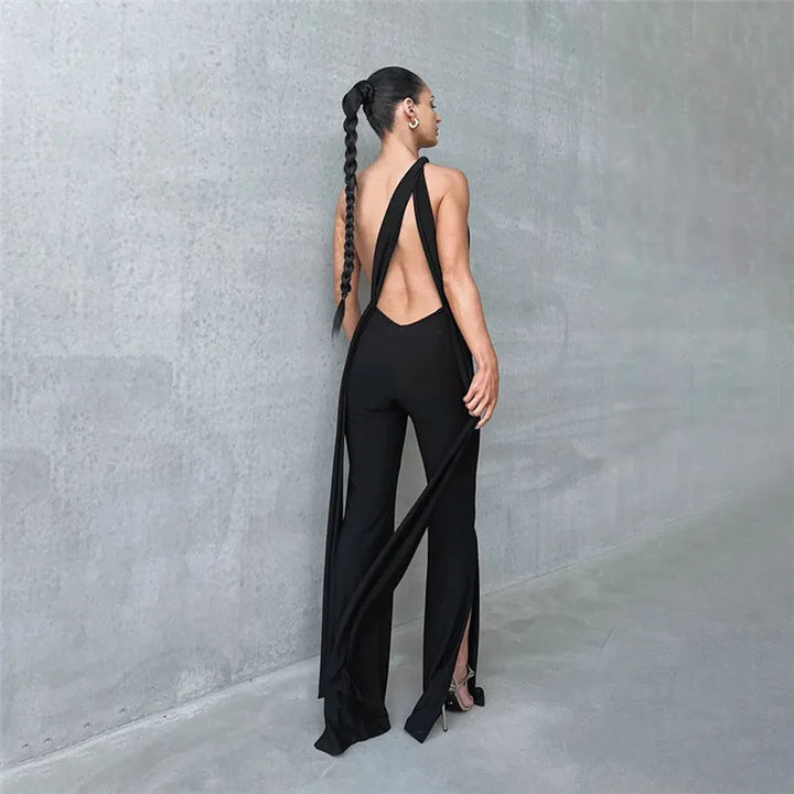 Levoire | Pantalon Col Chemise Dos Nu Fendu