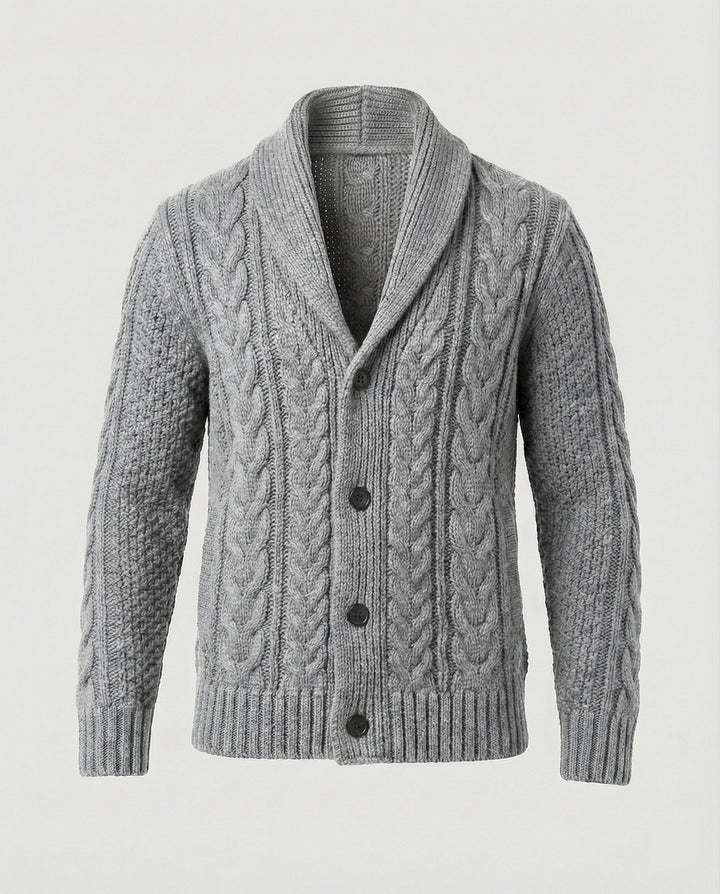 Veste en tricot à motif torsadé chaud