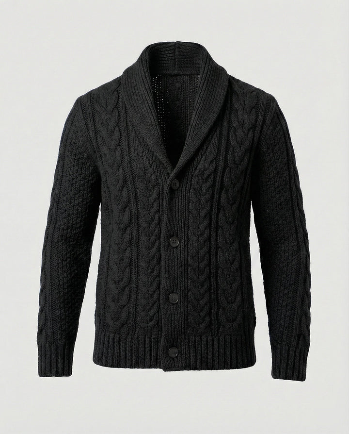 Veste en tricot à motif torsadé chaud
