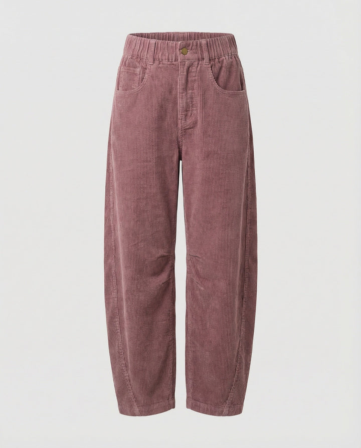 Pantalon en velours côtelé pour femmes Pantalon large Taille haute