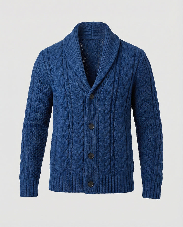 Veste en tricot à motif torsadé chaud