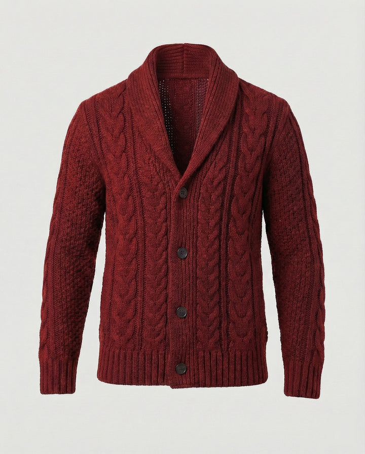 Veste en tricot à motif torsadé chaud