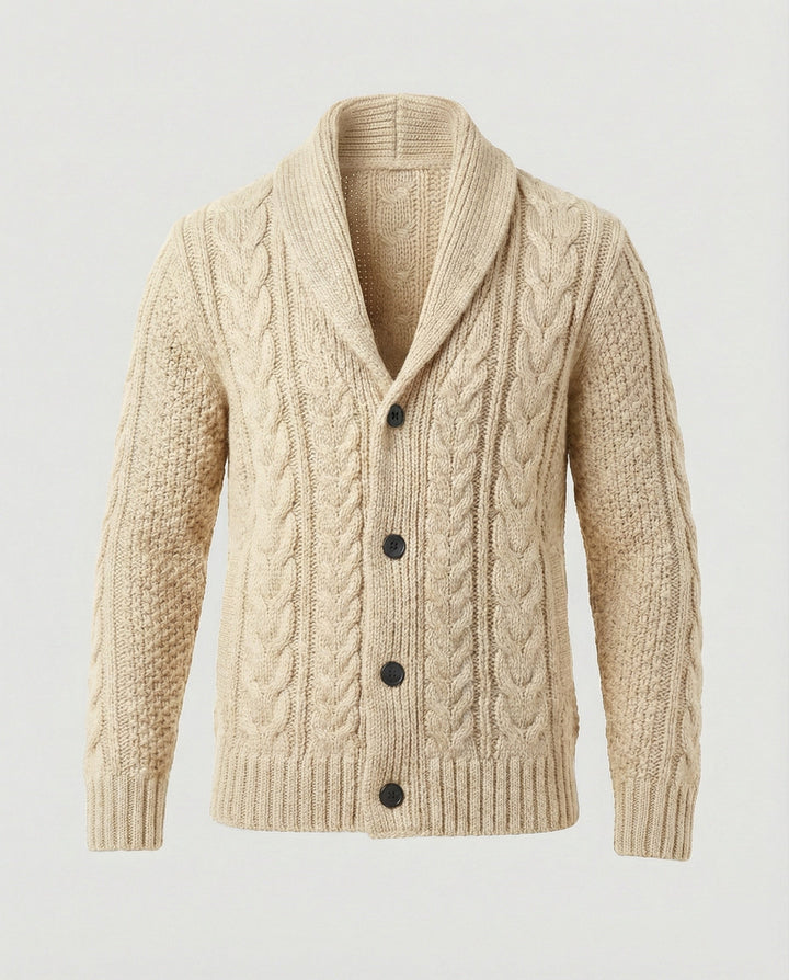 Veste en tricot à motif torsadé chaud