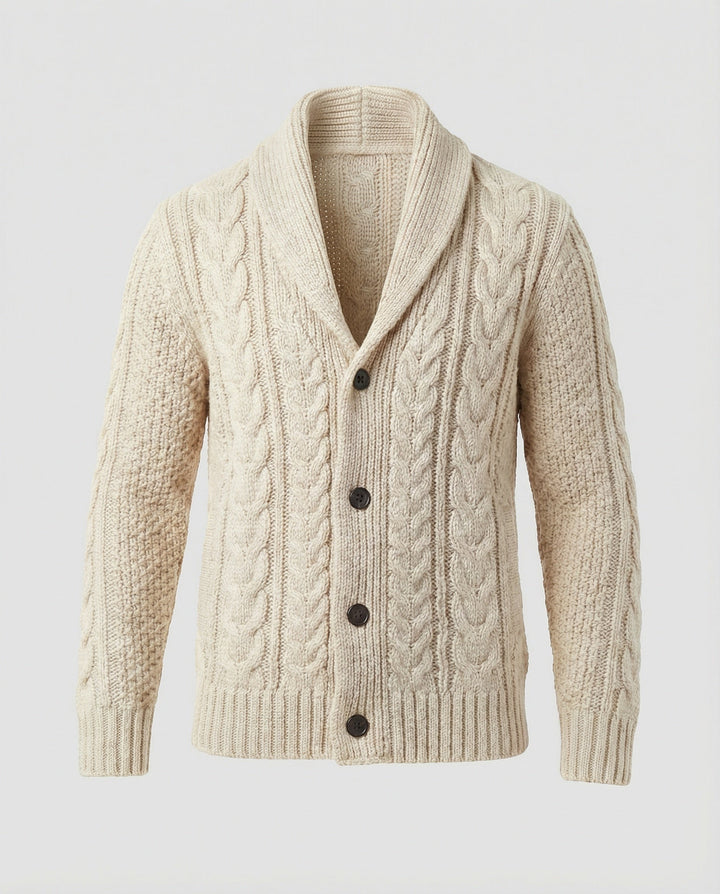 Veste en tricot à motif torsadé chaud