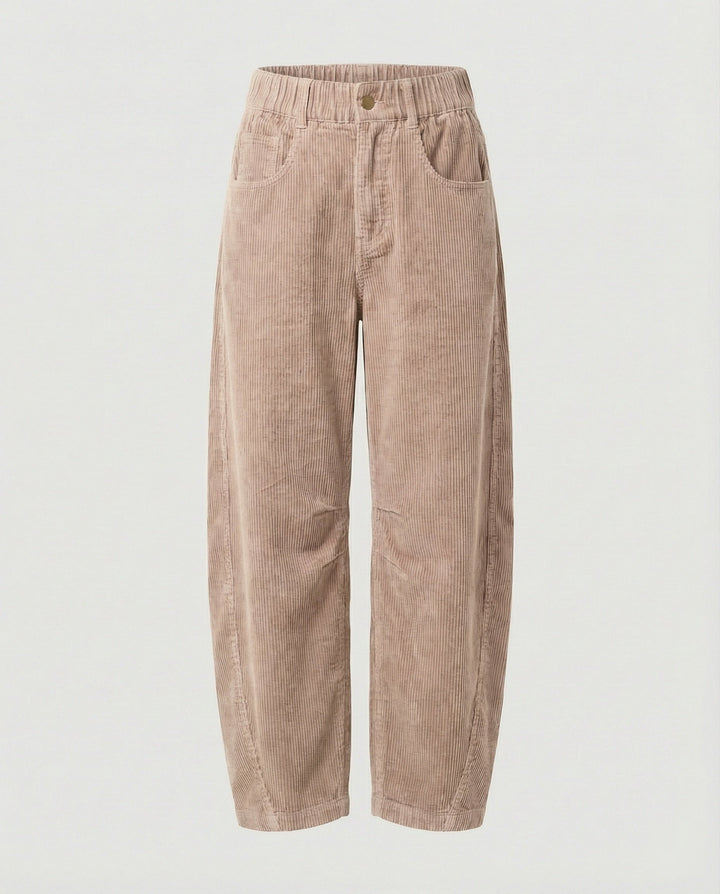 Pantalon en velours côtelé pour femmes Pantalon large Taille haute