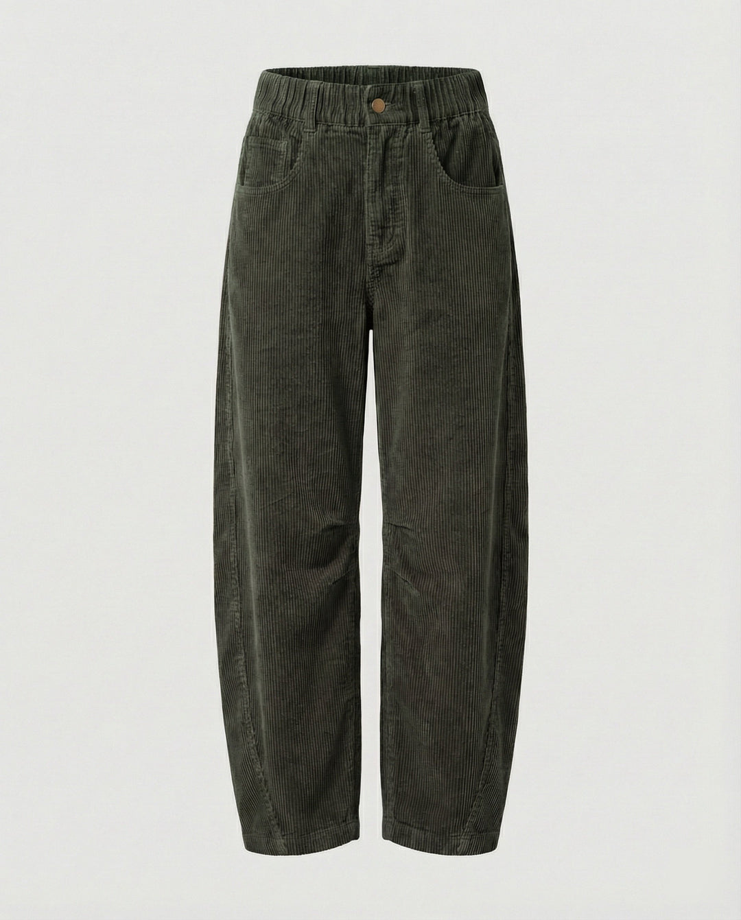 Pantalon en velours côtelé pour femmes Pantalon large Taille haute