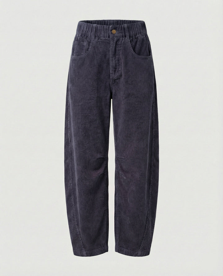Pantalon en velours côtelé pour femmes Pantalon large Taille haute