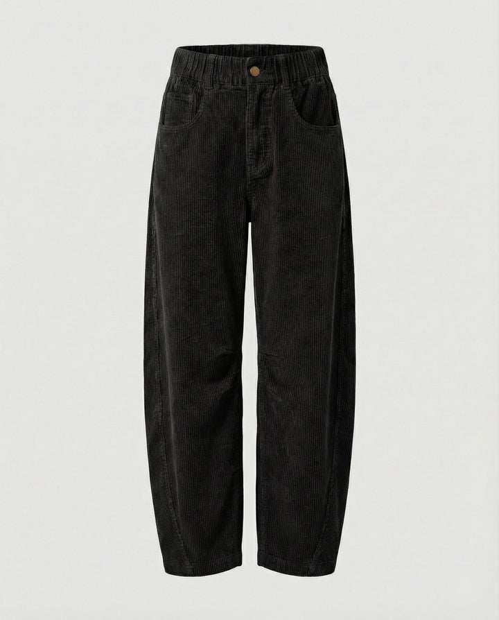 Pantalon en velours côtelé pour femmes Pantalon large Taille haute