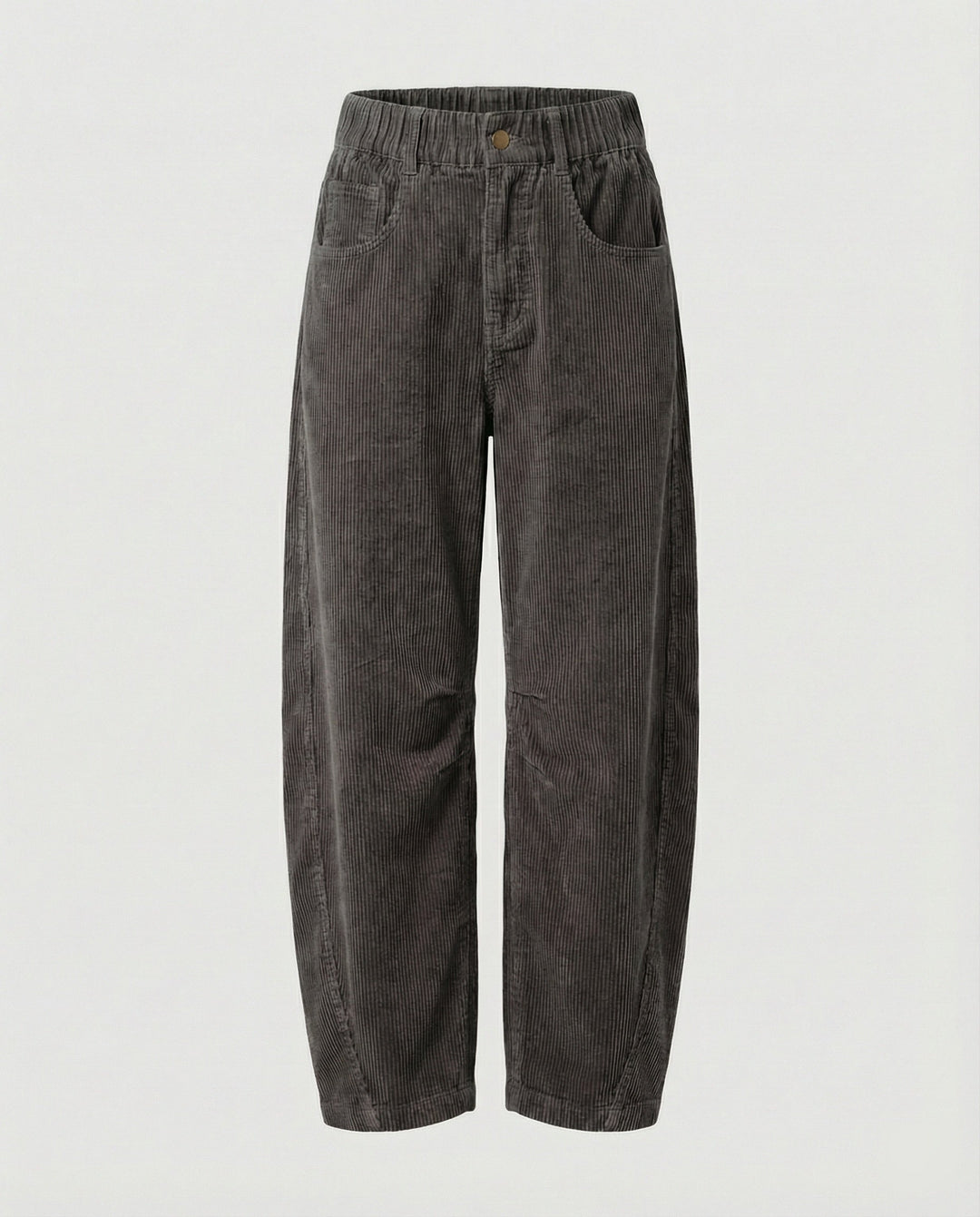Pantalon en velours côtelé pour femmes Pantalon large Taille haute