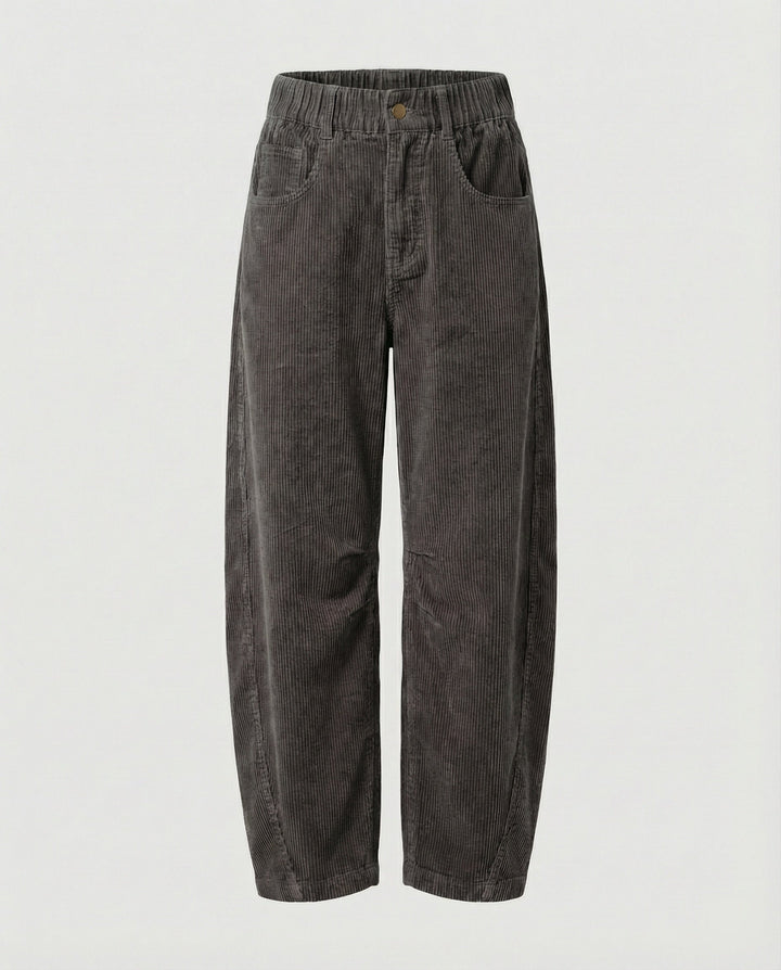 Pantalon en velours côtelé pour femmes Pantalon large Taille haute