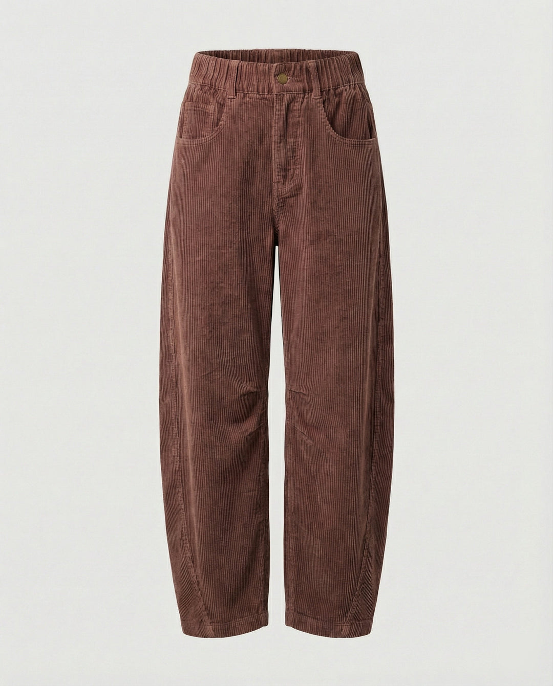 Pantalon en velours côtelé pour femmes Pantalon large Taille haute