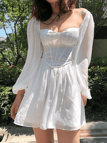 Levoire | Robe Mini Corset À Manches Bouffantes