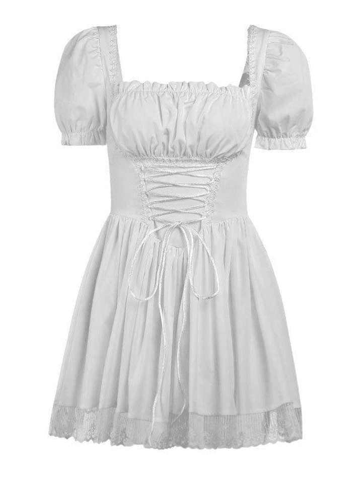 Levoire | Manches Bouffantes Korsatztbindung Robe Mini