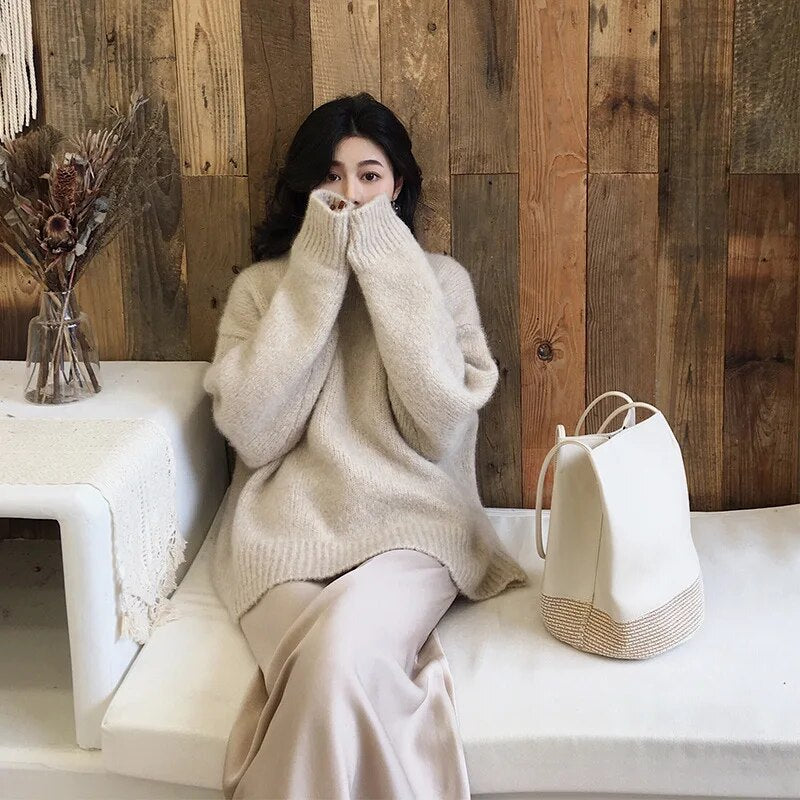 Levoire | Pull À Manches Longues À La Mode Khaki Une taille