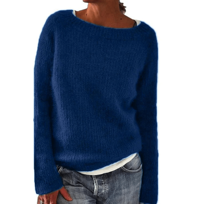 Levoire | Pull en tricot classique femme Sweatshirt Jumper Gilet Bleu