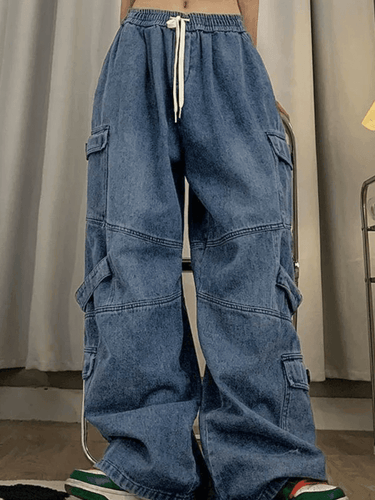 Levoire | Jean Cargo Baggy Bleu Punk Lavé