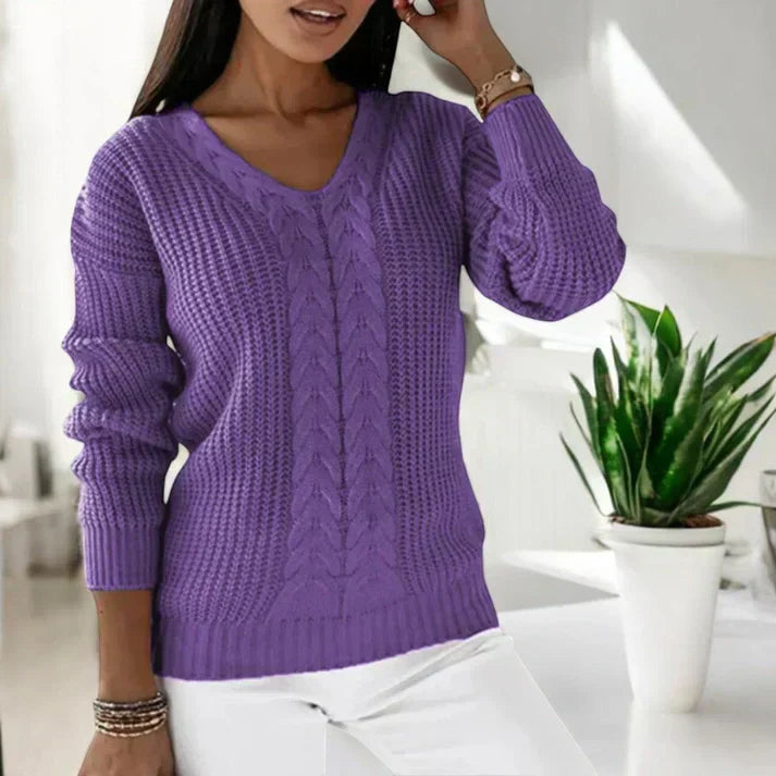 Levoire | Classique V-Col Tricot Lilas